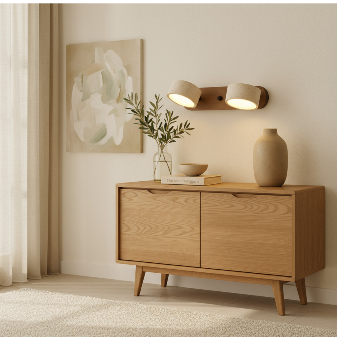 Kinkiet LED Drewniany