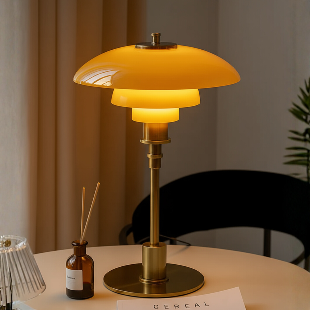 Lampa Stołowa Kopułowa Szklana