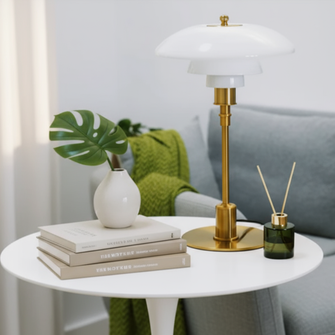 Lampa Stołowa Kopułowa Szklana